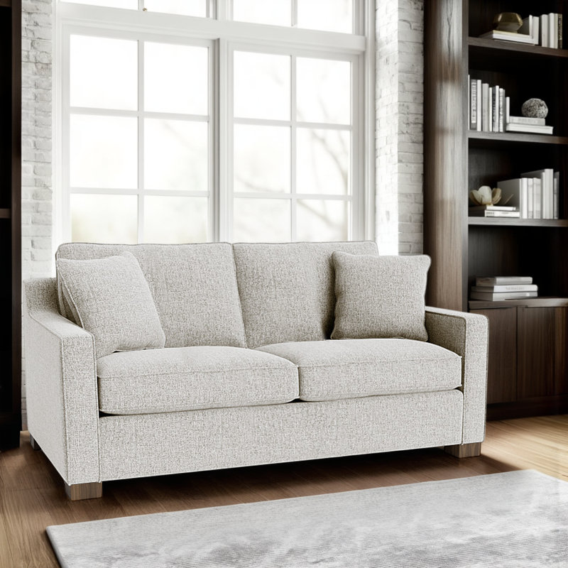 Aceyon Upholstered 71'' Sleeper Sofa, Walnut, Giovanna Moondust