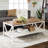 V-Frame Two-Tone Coffee Table with Lower Storage Shelf-514701764-514701765