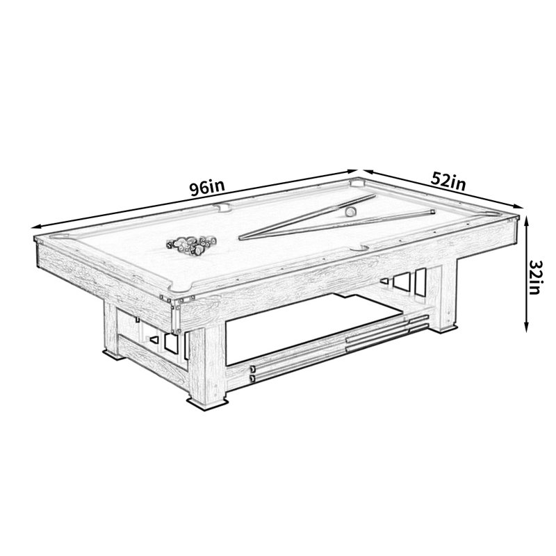 Table multi-jeux, H 32 po x l 96 po x P 52 po, Vert