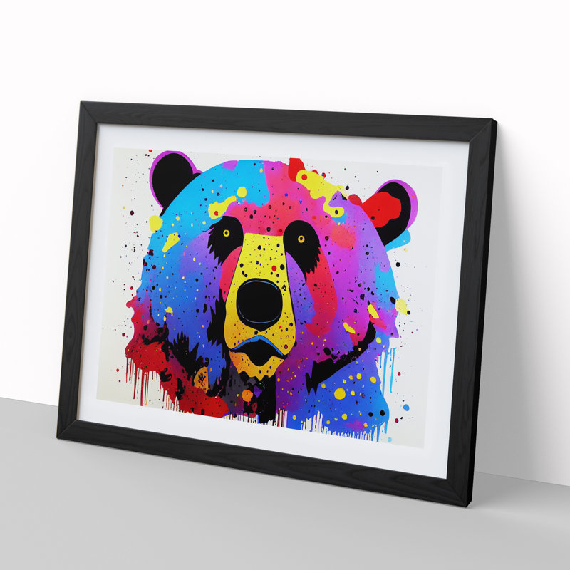 Bear Splash Vol.5 - Single Picture Frame Print, Black, 25cm H x 34cm W x 2cm D