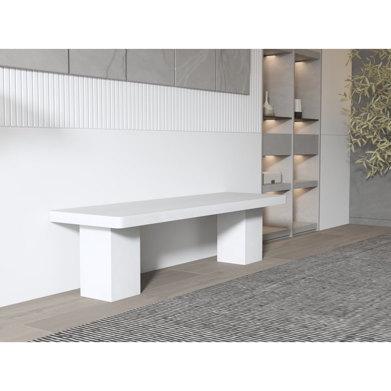 Maximus Bench, Ivory, 16" H x 47" W x 18" D