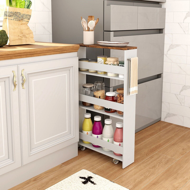 Particle Board Bar Cart, White