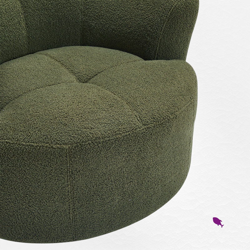 Fauteuil demi-tonneau rembourré et pivotant, Vert