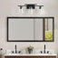 3 lumières de meuble-lavabo à intensité variable en métal noir et verre 3-E26, certifié UL