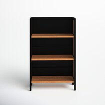 Jeni 63 Tall Metal Wood Bookcase | Bookshelf | Display Unit Silva Green & Black