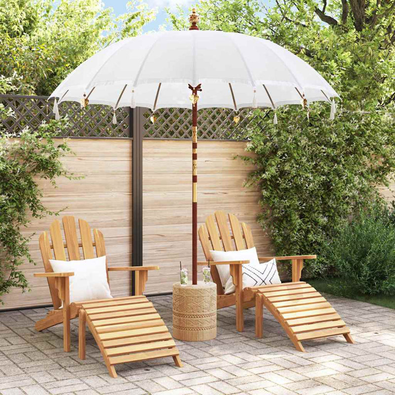 Beach Parasol, White, 260cm H x 215cm W x 215cm D
