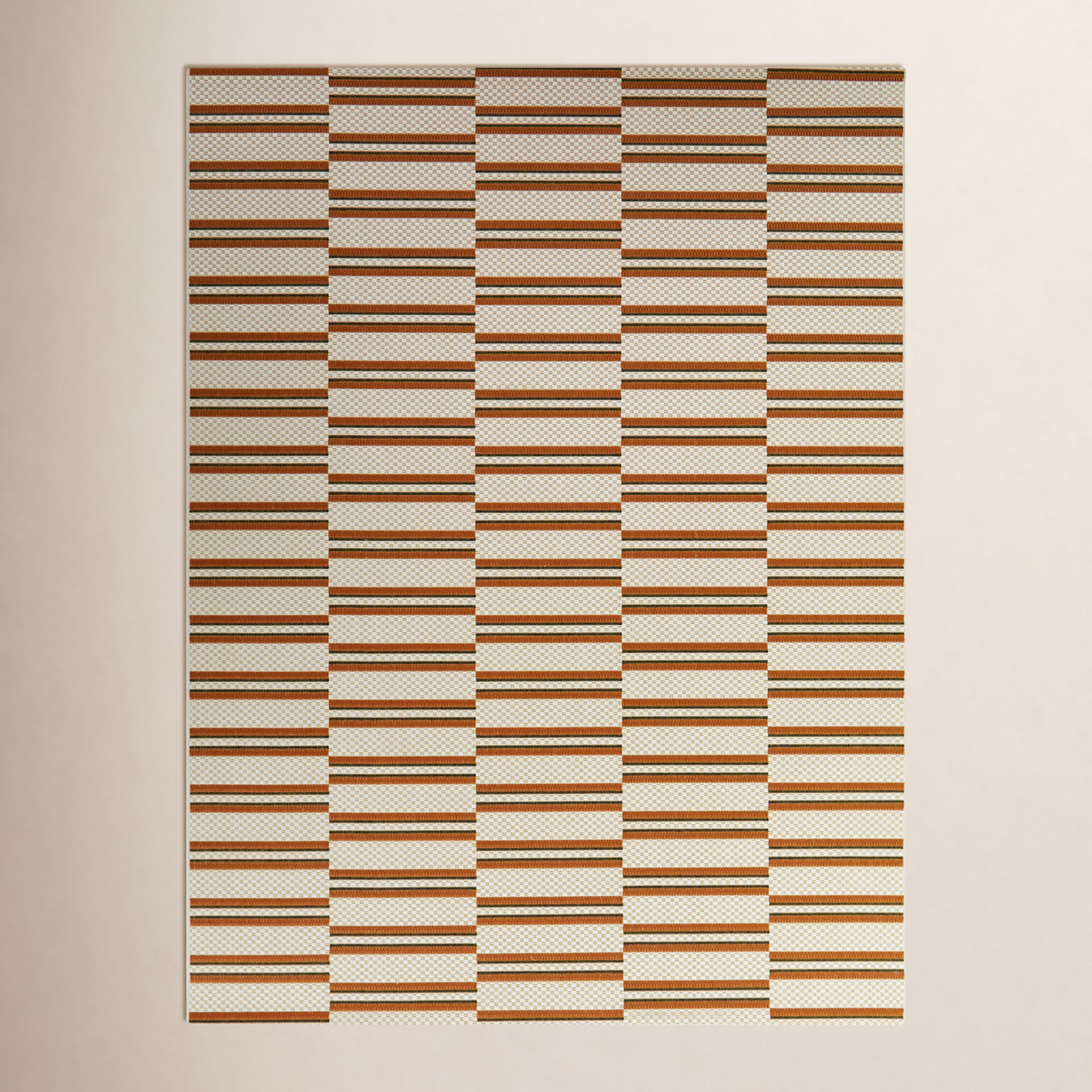 Carlos Orange Indoor/Outdoor Rug, Rectangle 5'3" x 7'