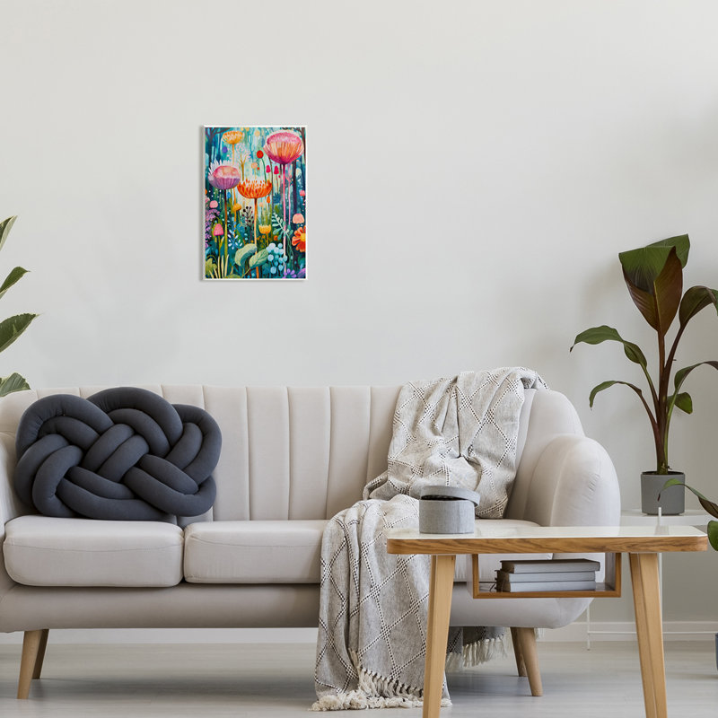Stupell Industries Whimsical Garden Landscape Wall Plaque Art Design By LSR Design Studio, H 15 po x l 10 po x P 0,5 po