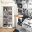 Rangement réglable de 61 po pour garde-manger en métal 61 po avec 4 tablettes (capacité de 110 lb), organisateur de garde-manger autoportant robuste pour la cuisine, le garde-manger et le salon