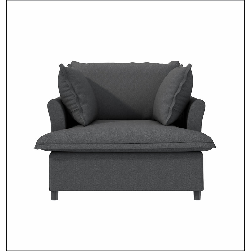 Module de canapé simple surdimensionné de 37 po pour canapé modulaire modulaire, fauteuil à assise large en chenille avec coussins, canapé-lit moderne et confortable rembourré pour salon, appartement, chambre à coucher, 2 couleurs