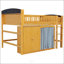 Lit mezzanine double avec rangement, garde-robe et éclairage à DEL, conception peu encombrante-2036134972