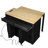 Black Rubber Wood Veneer Kitchen Island With Internal Storage Rack, 13.8"X41.7" Table, 6+2 Wheels, For Dining And Meal Prep Extendable 47.2" Dimension, Top, Compartments, Power Outlet, Mobile-1363218993