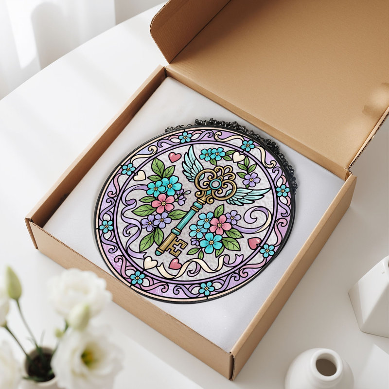 Panneau de vitrail à oreilles à oreilles ， 12 po, 12"H
