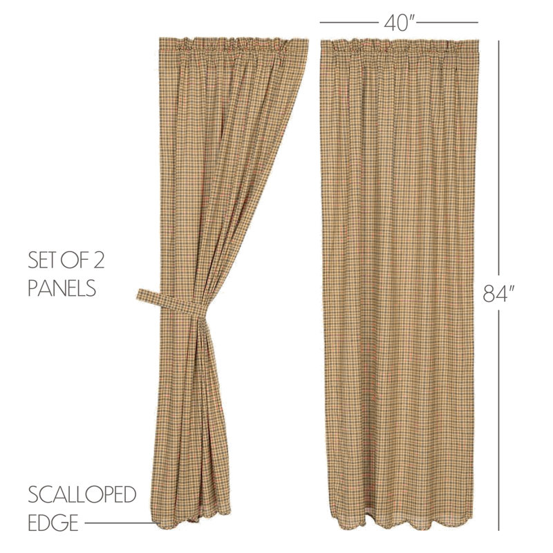Millsboro Cotton Plaid Pocket Curtain Panels