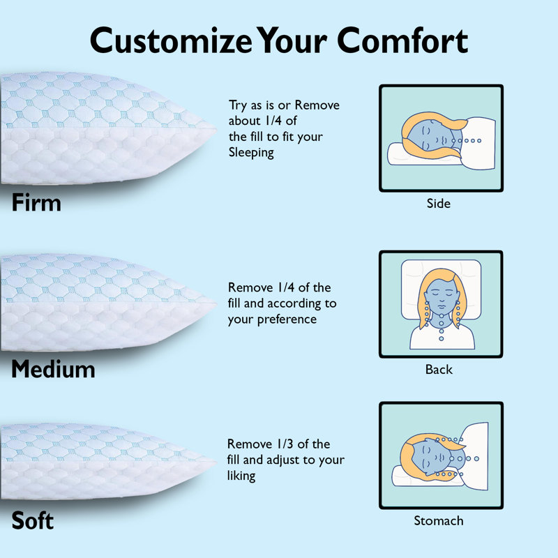 Pill100-12 Memory Foam Firm Cooling Pillow