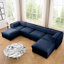 Canapé modulaire avec rangement, chenille bleue, assise profonde, cylindrique ergonomique et rangement très grand pour le salon, conception modulaire-863633429-863633428-863633427