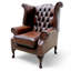 Chesterfield 3 Seater Sofa + 2 X Queen Anne Chairs Leather Sofa Suite Offer-673796027