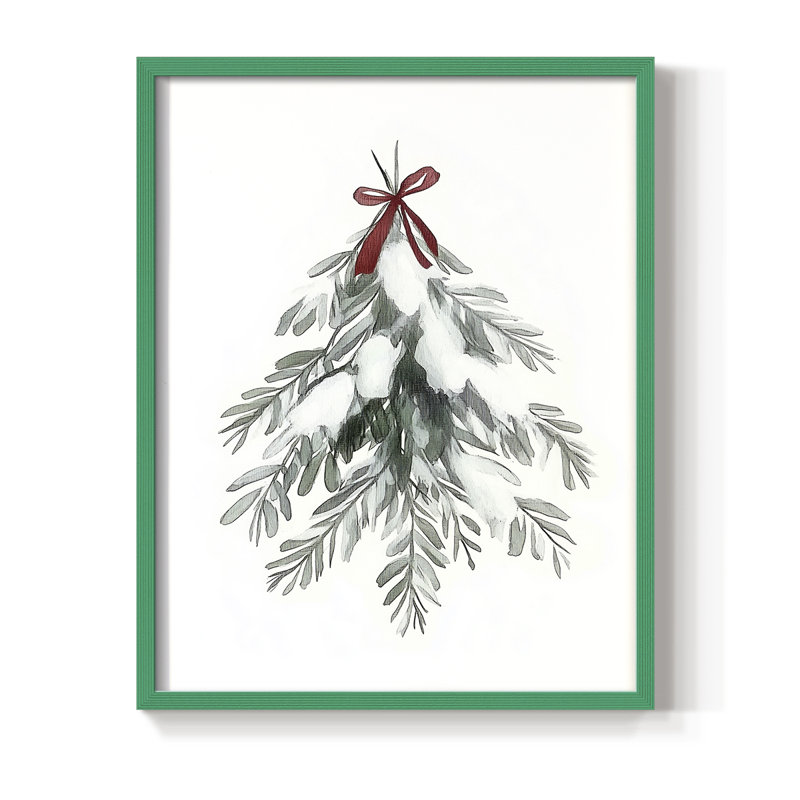 «Christmas Holiday Art DCCCLxxvii», reproduction d'art encadrée - bois massif, H 30 po x l 24 po, Vert
