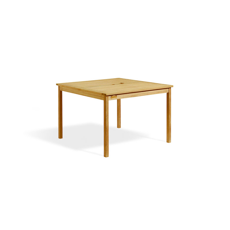Classic Outdoor Square Teak Dining Table, Natural Teak