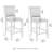 Upholstered Farmhouse Cross Back Dining Counter Stool - Set Of 2
