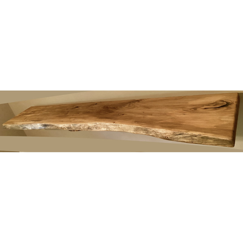 Live Edge Authentic English Chestnut Hardwood Floating Shelf, 2" H x 12" W x 12" D