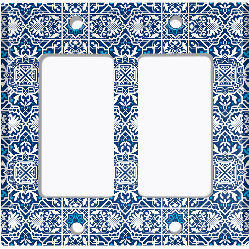 Patterned 2 - Gang Toggle Light Switch Standard Wall Plate