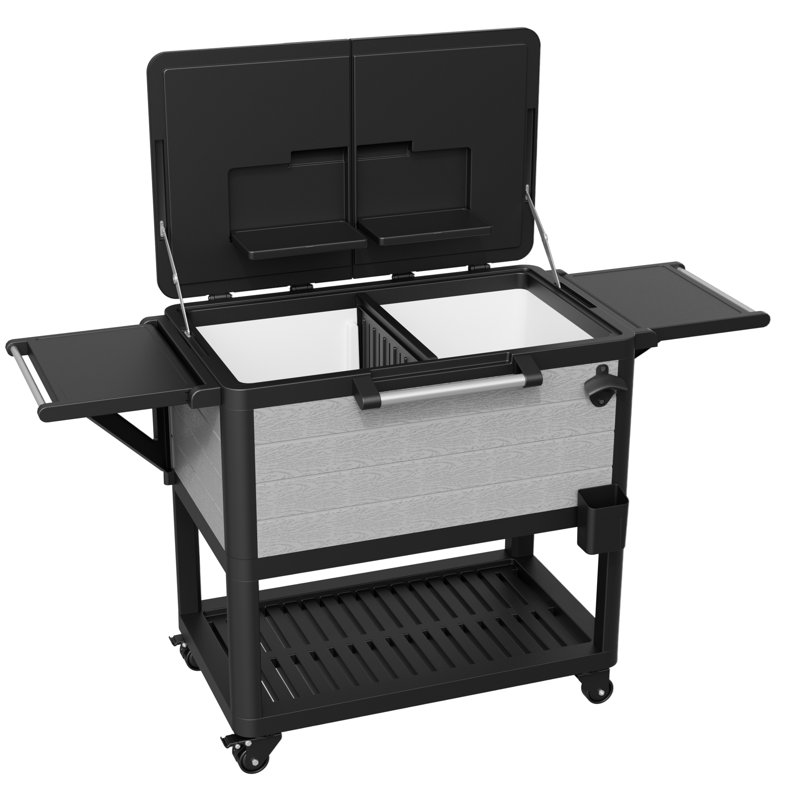 Glacière pour terrasse de 104 gallons, Noir / brun