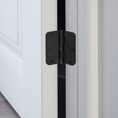 Charnière de porte en laiton satiné, 3,5 po, rayon 5/8 po, paquet de 9