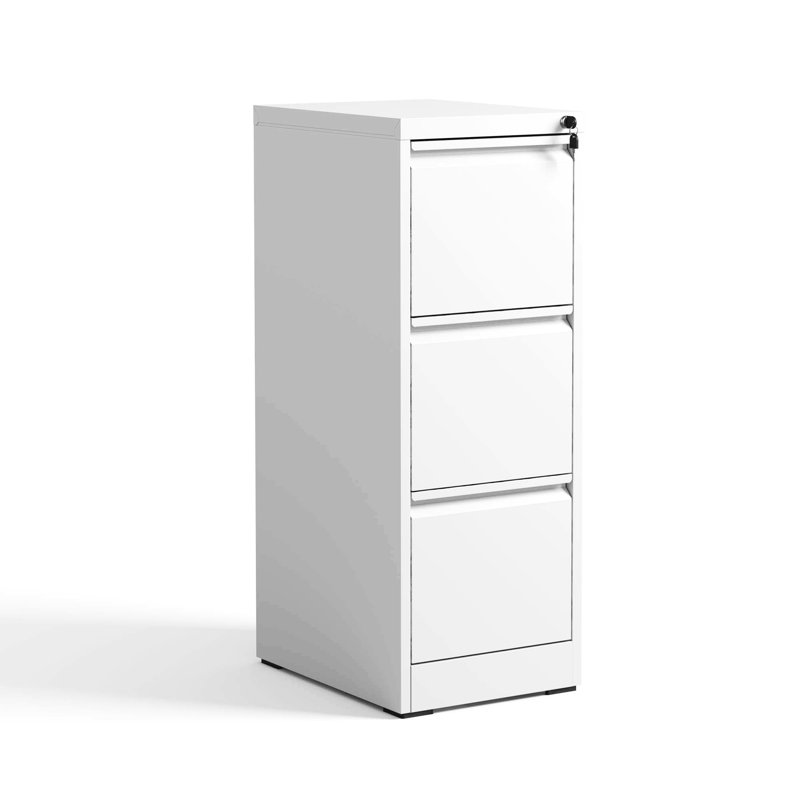 3 Metal File Cabinet, Lockable, Tilt, Full Extension Drawers, For Office/Home, Fits A4/Legal/Letter Size Folders For Tilt Design, Extension,