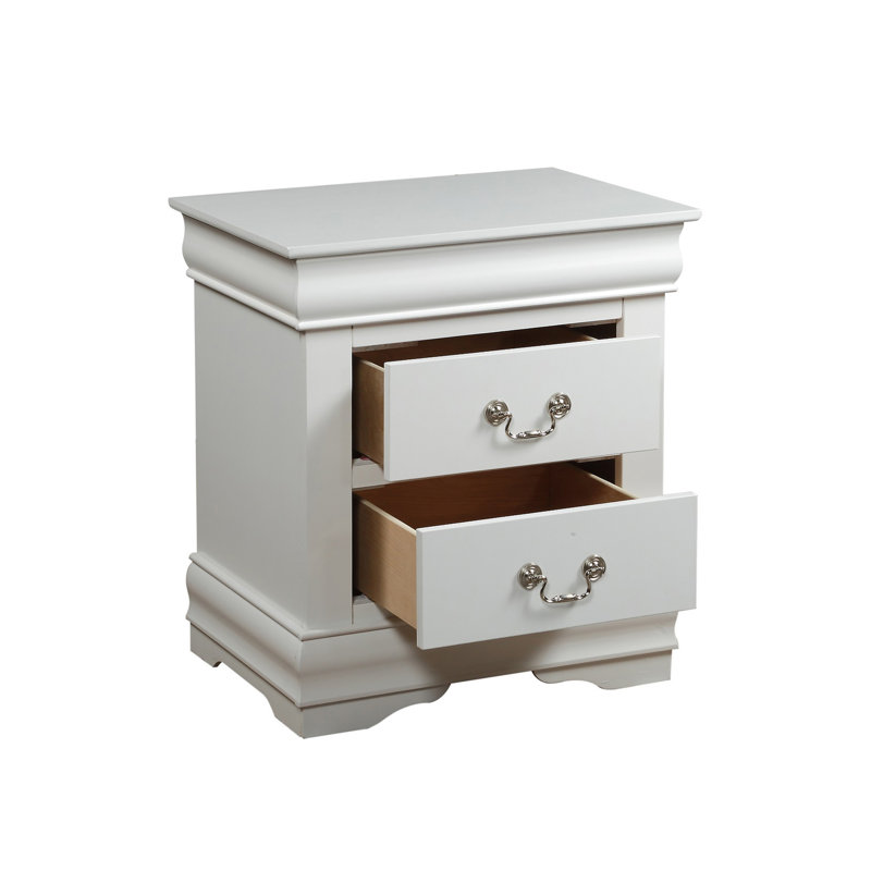 Nanhey Wooden Nightstand, Smoke Gray