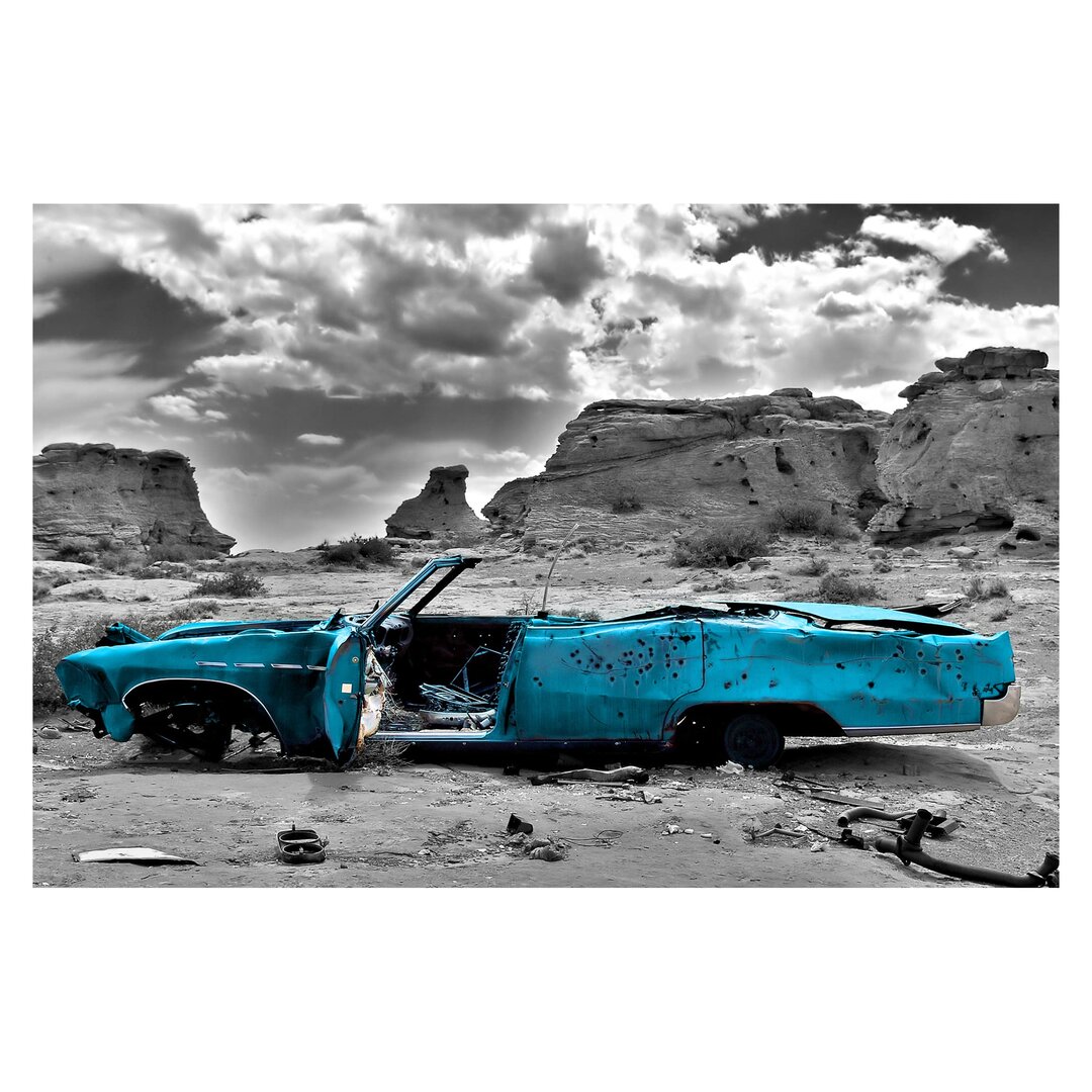 Matt Fototapete Türkiser Cadillac 1,9 m x 288 cm