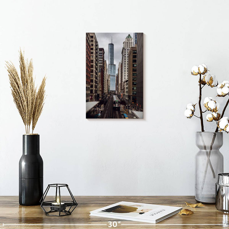 Aime Chicago Train Ride, 12" H x 8" W