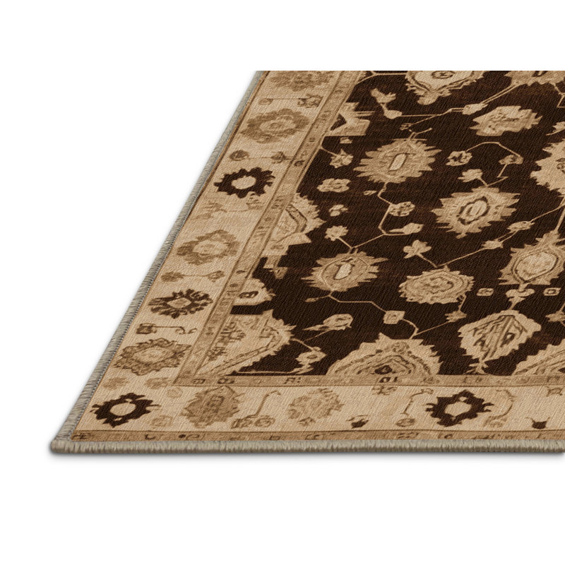 Tapis brun lavable à la machine, Rectangulaire 8 pi x 12 pi