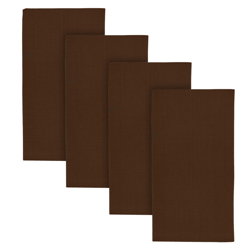  Espresso Tweed Napkin Set of 4, Brown