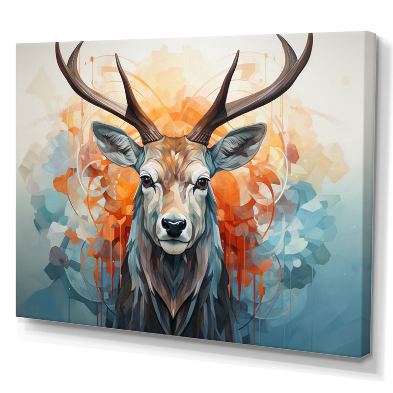 Bartruff Geometric Antelope I, reproduction d'art sur toile, Toile tendue, H 30 po x l 40 po x P 1,5 po