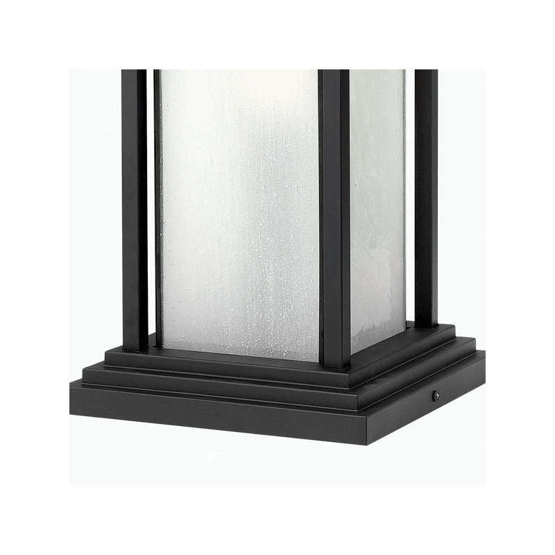 Harbor Single Light 12V Outdoor Pier Mount Craftsman Lantern, Satin Black