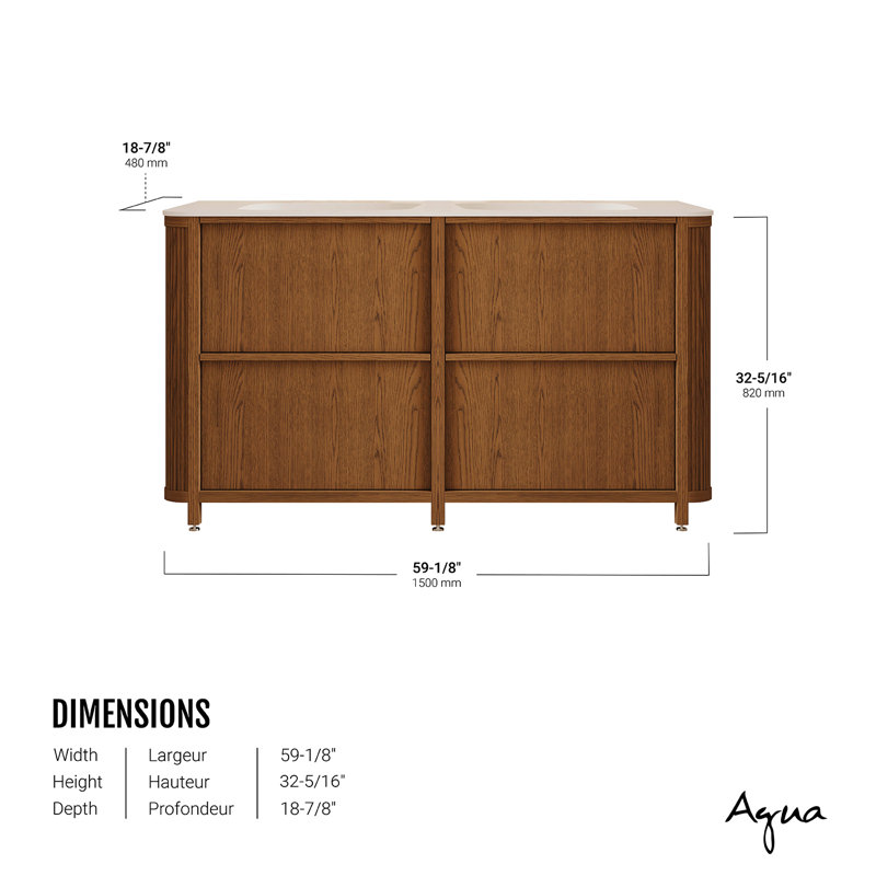 Coiffeuse 60 "avec pieds et 4 tiroirs