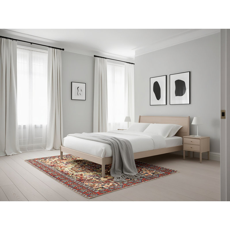 Tapis oriental marron / noir / crème, Rectangle 5 pi x 7 pi