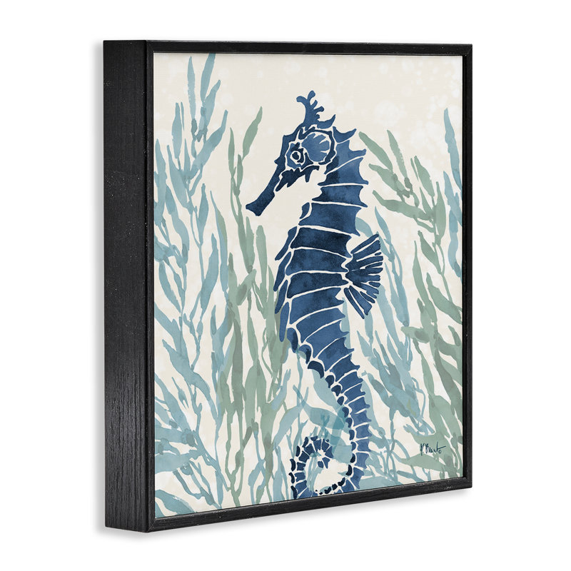Hippocampe encadré Radiant Sea Life, conception de Paul Brent, Giclée encadrée noir minuit, H 12 po x l 12 po
