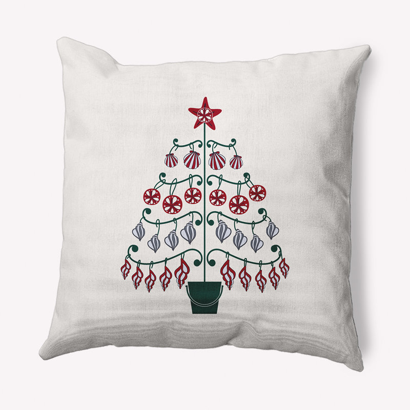 Coussin intérieur / extérieur Coastal Christmas, 18 po x 18 po, Vert Noël