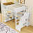 Full Loft Bed With Storage Stair, Wardrobe, L‑Shaped Desk, Shelves, LED Lights And Charging Station-252107389
