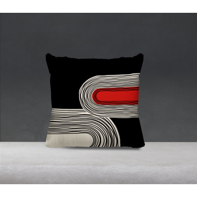 Cassie Abstract Spun Polyester Indoor/Outdoor Reversible Throw Pillow