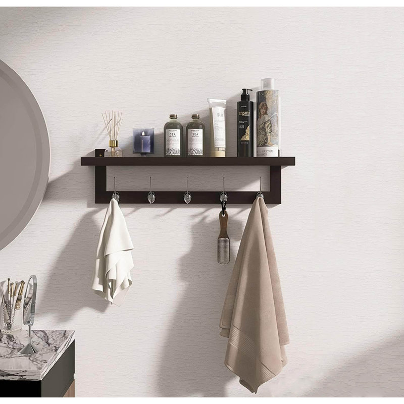 Wall 5 - Hook Coat Rack, Dark Brown