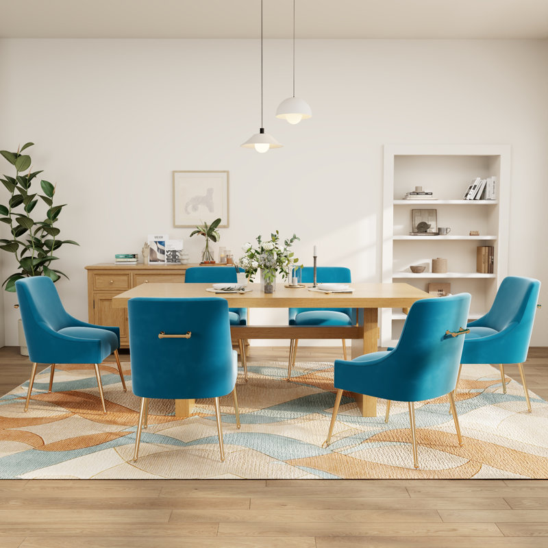 Ensemble de salle à manger 7 pièces, Bleu clair