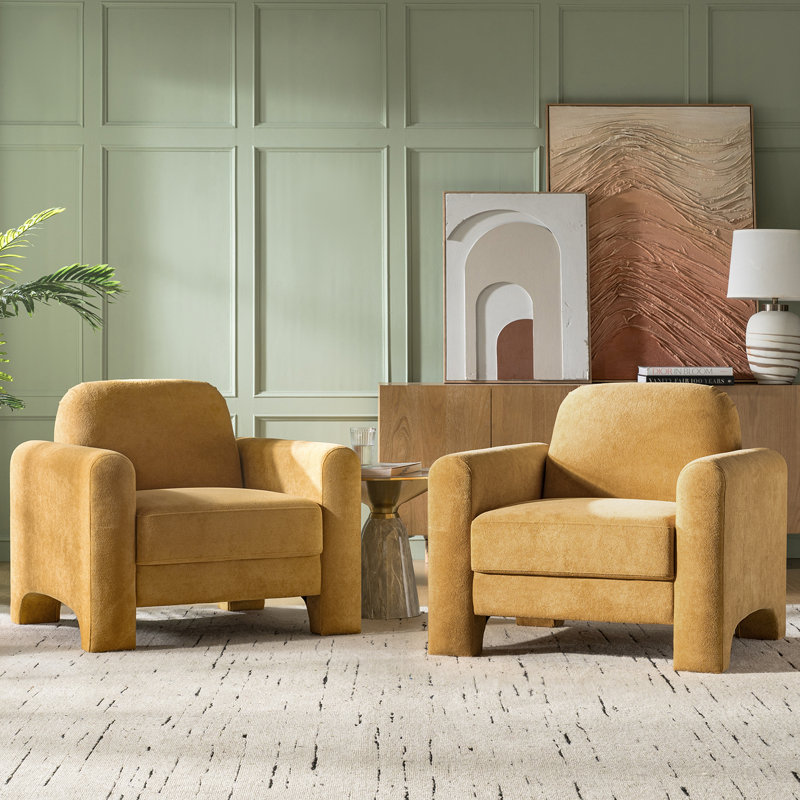 Upholstered Armchair, Camel