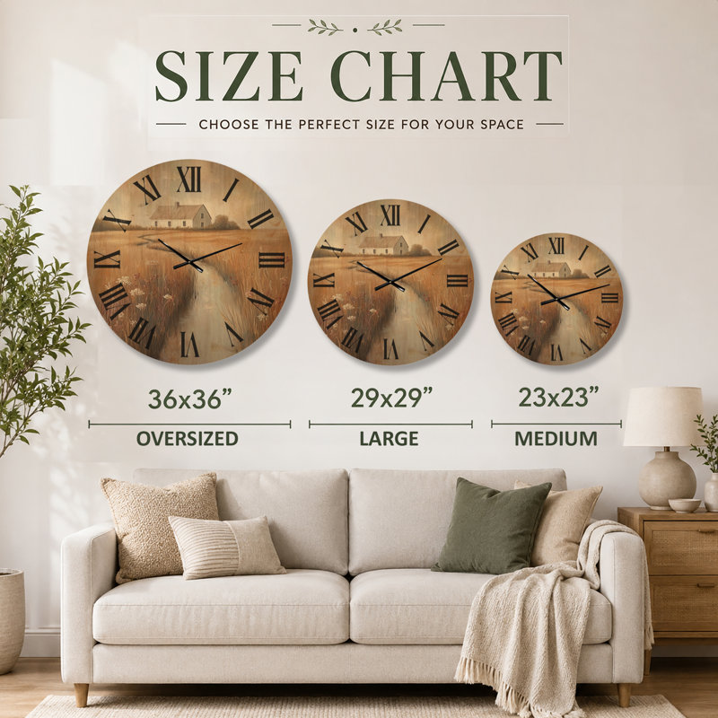 Très grande horloge murale en bois, Oversized