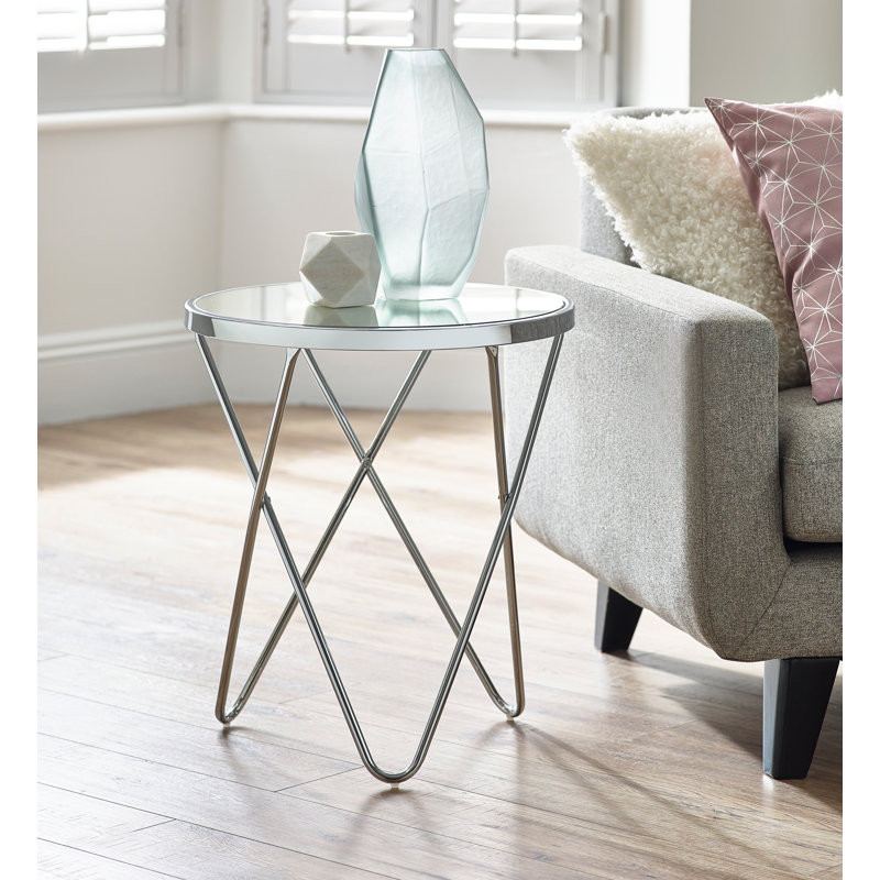 Freda End Table, Chrome