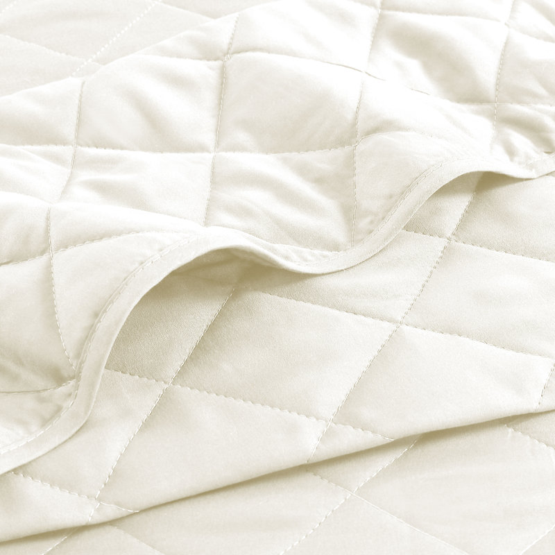 Wayfair Basics® Microfiber Reversible Diamond Quilt Set, Full/Queen Quilt + 2 Standard Shams, Ivory