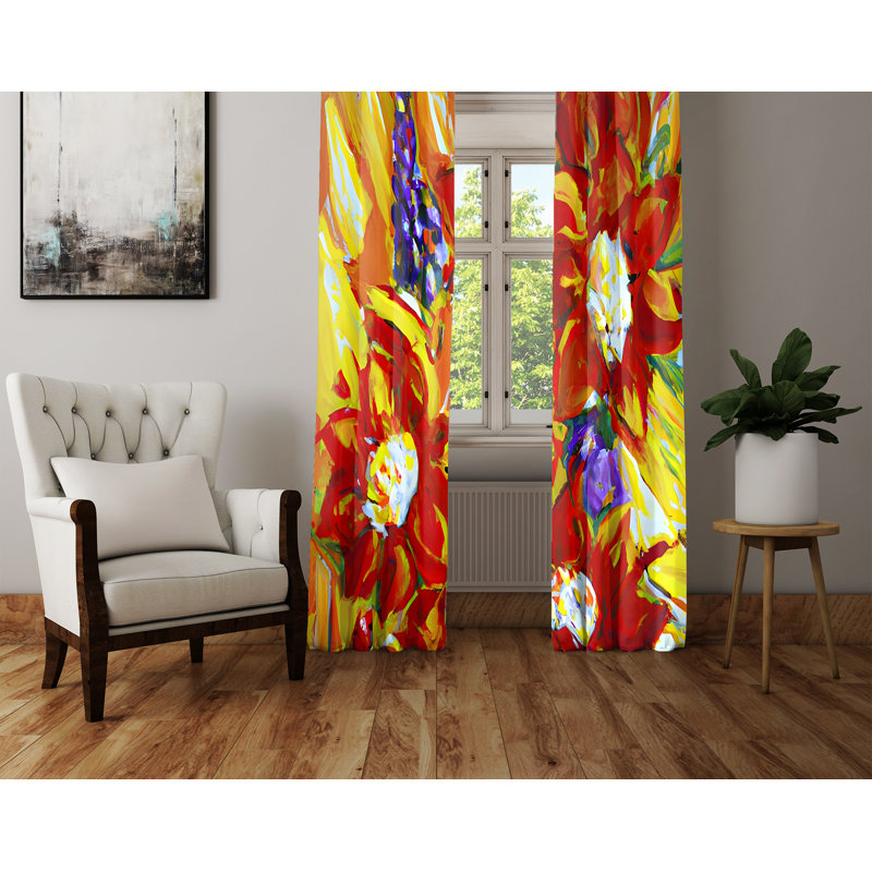 Paire de rideaux semi-transparents en polyester Anmol, L 20 po x L 52 po