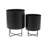 CosmoLiving by Cosmopolitan 2-Piece Modern Iron Pot Planter Set-61511791